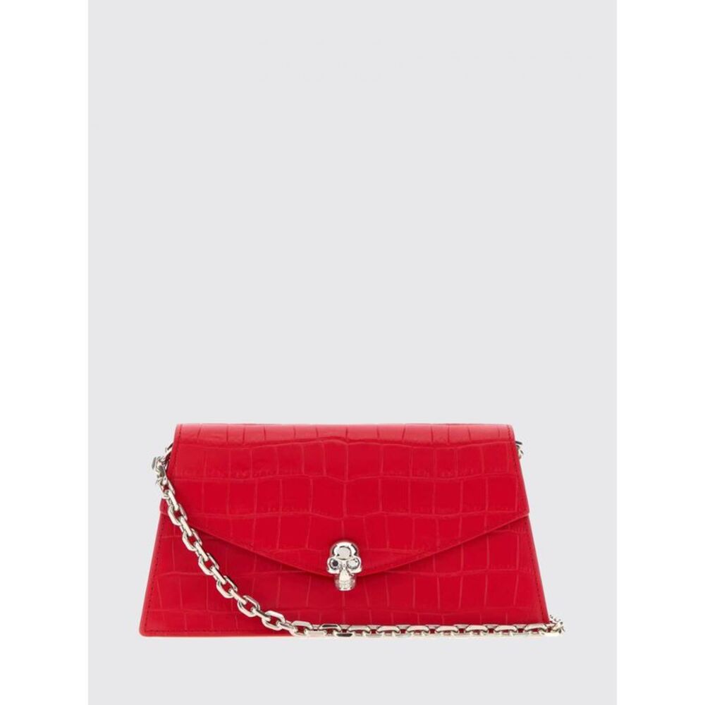 Mcqueen Women Mcqueen Mini Bag In Croc-Effect Calfskin Leather With Skull
